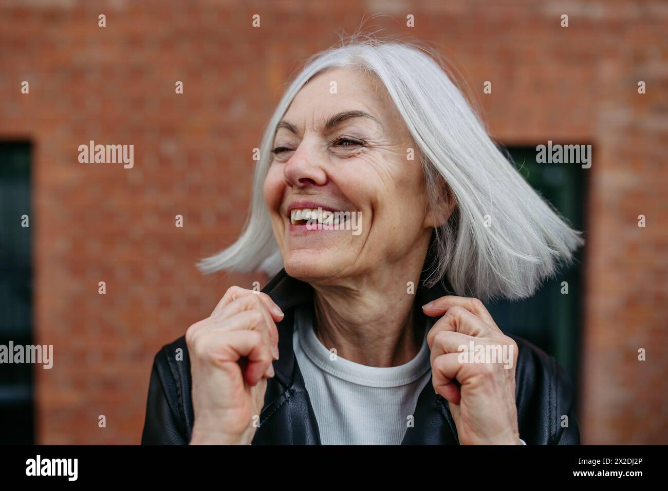 Mature woman in leather hi-res stock photography and images - Alamy