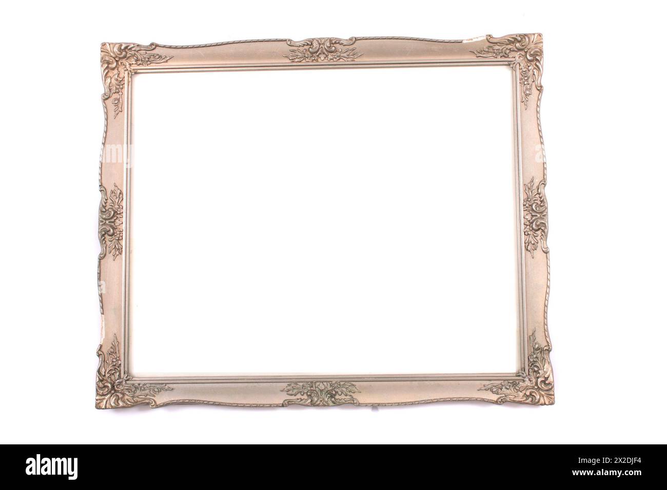 silver frame isolated on the white background Stock Photo - Alamy