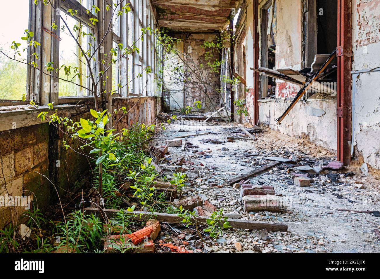 Lebensgefahr Lost Places Einsturzgefahr Betreten verboten Stock Photo