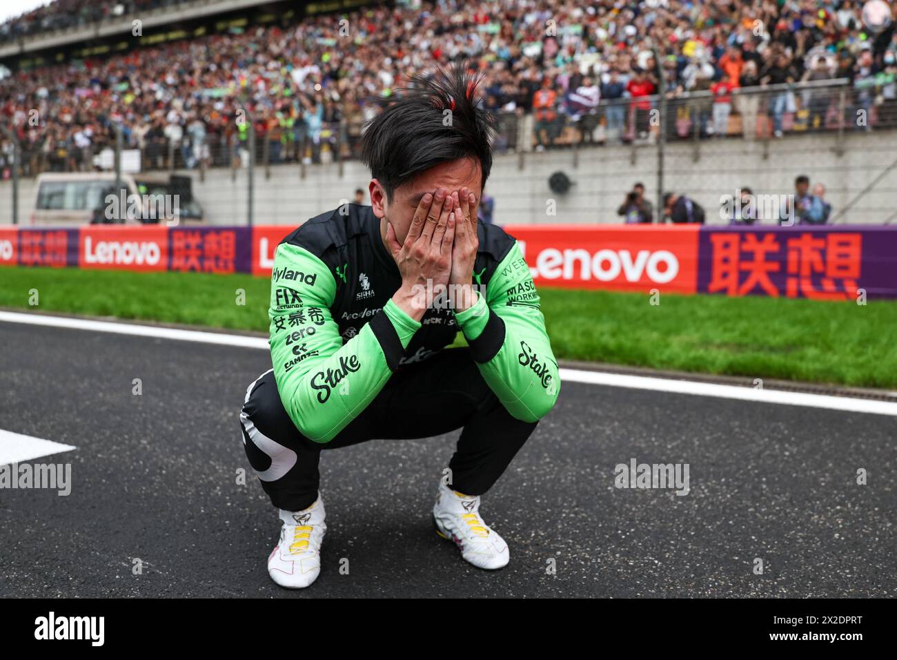 Beijing, China. 21st Apr, 2024. Kick Sauber's Chinese driver Zhou ...