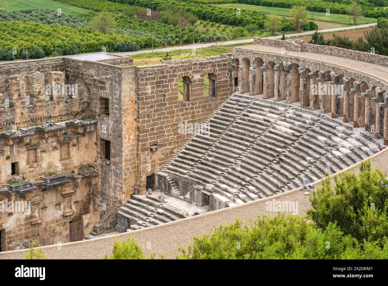 Roman amphitheater of Aspendos, Belkiz - Antalya, Turkey Stock Photo