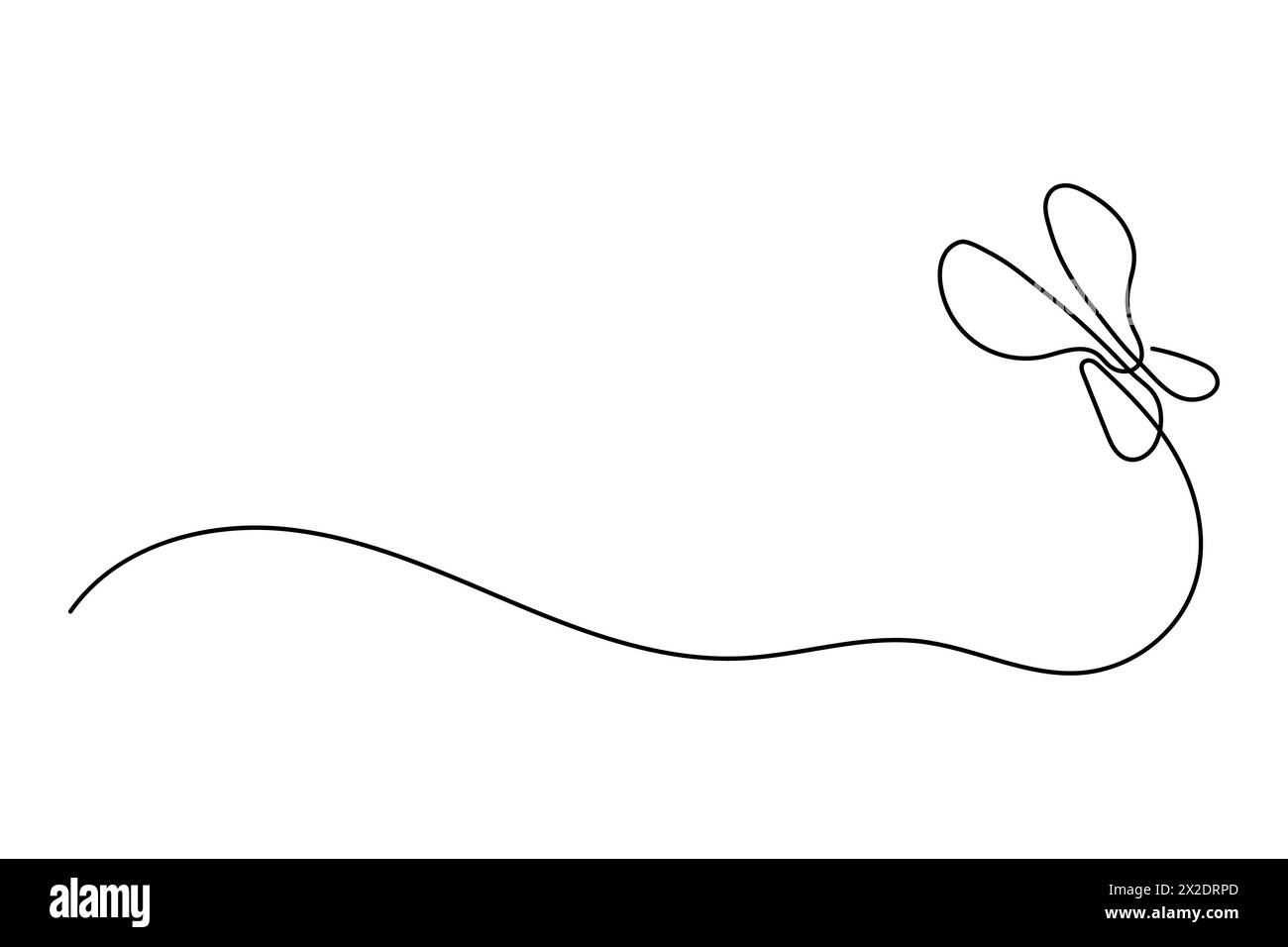 Butterfly in one solid line drawing. Cute minimalistic butterfly ...