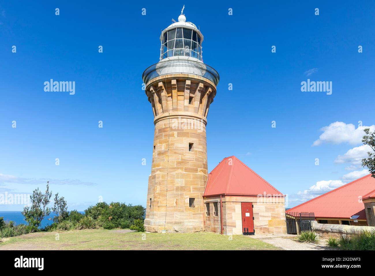 19th century Barrenjoey lighthouse on Barrenjoey headland, Palm Beach, Sydney, remains an operational lighthouse, NSW,Australia Stock Photo