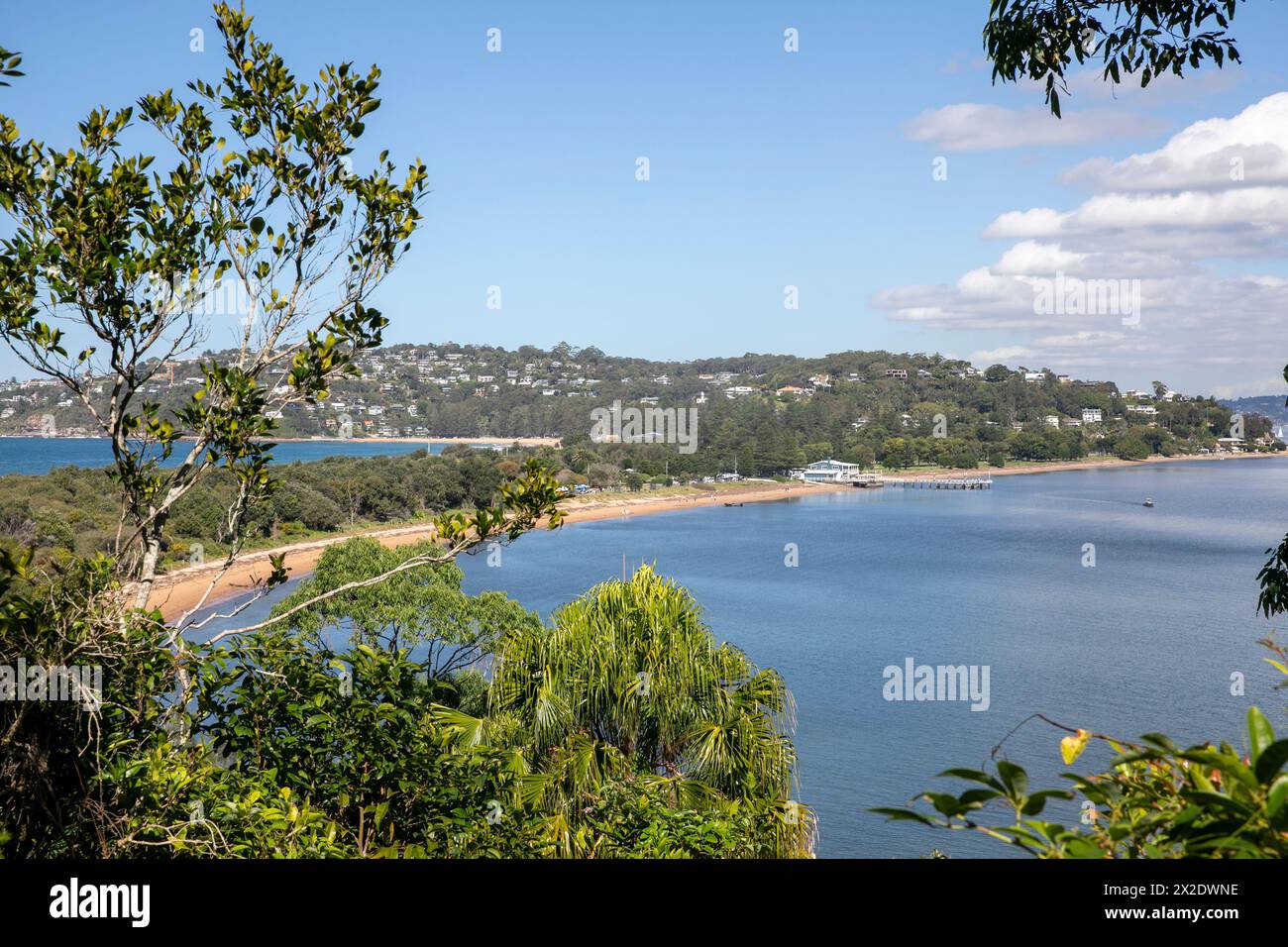 View of Palm Beach suburb Sydney from Barrenjoey headland, Pittwater ...