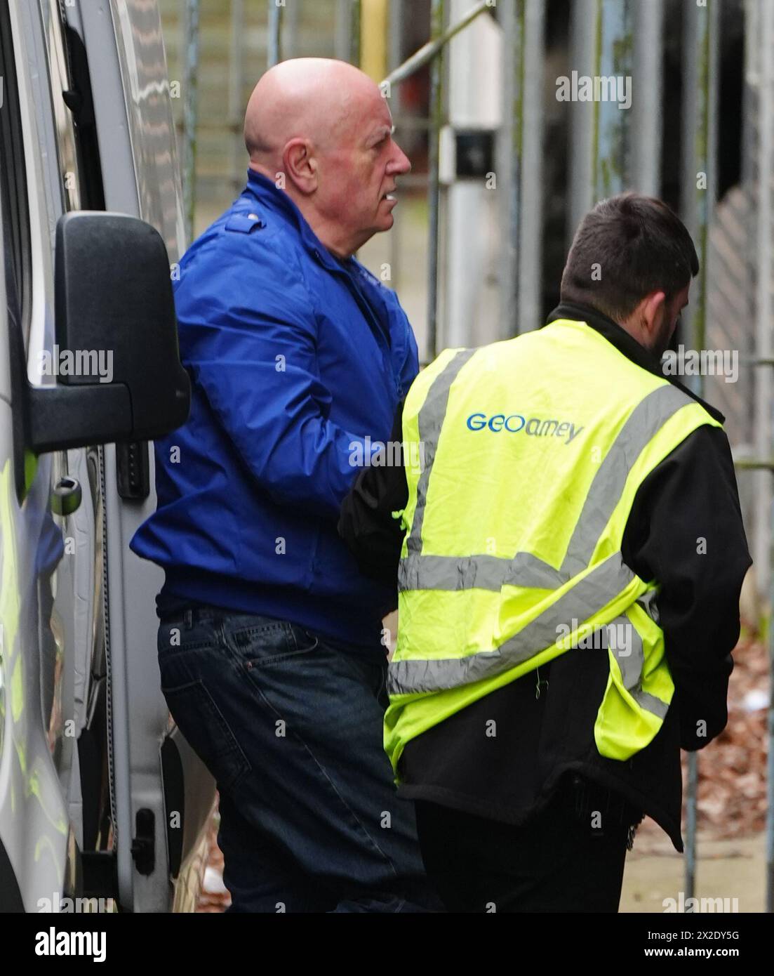 Neil Foden, a former National Union of Teachers official in Wales, arriving at Mold Crown Court, where he is accused of multiple child sex offences. Picture date: Monday April 22, 2024. Stock Photo