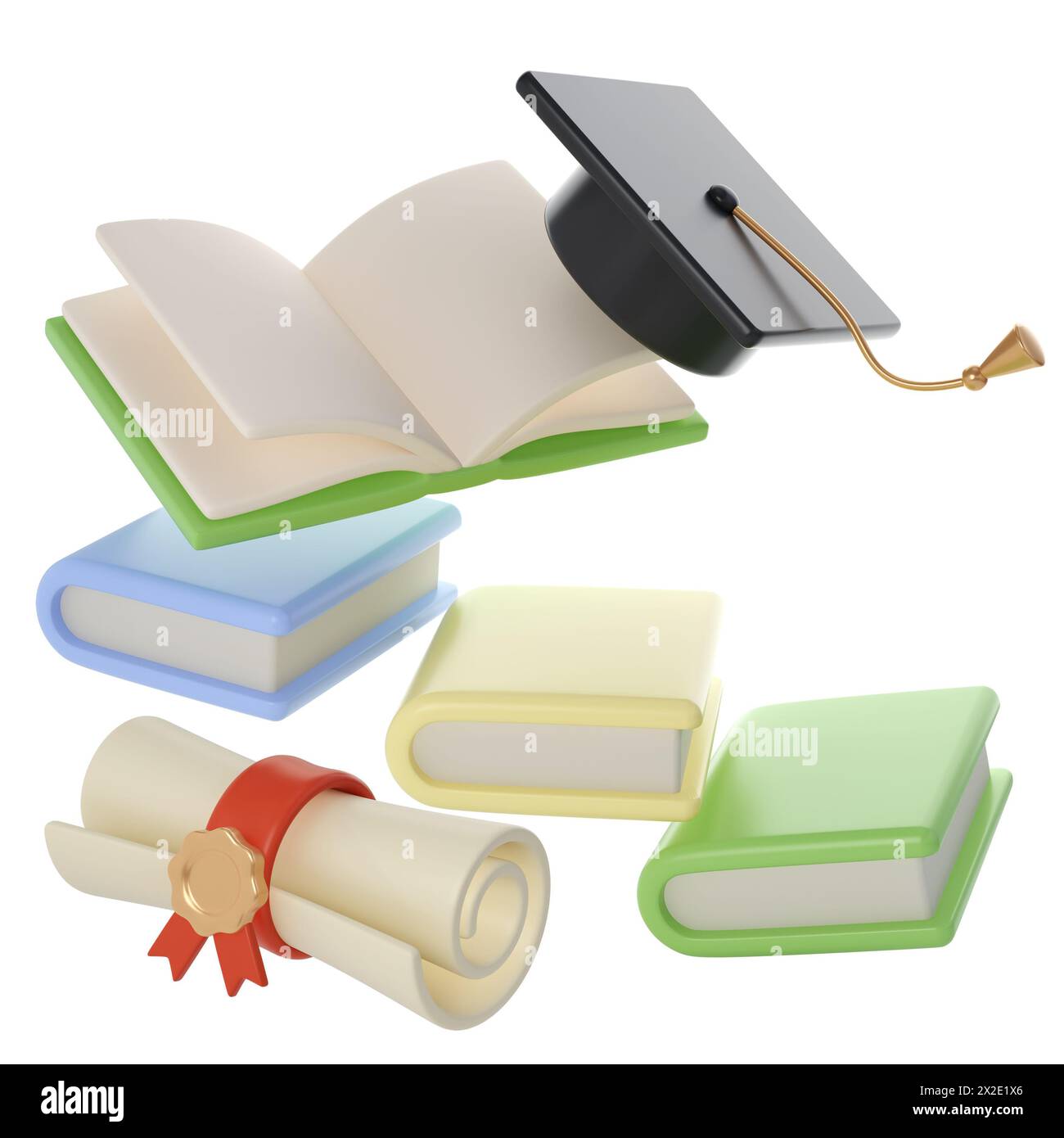 Textbook and graduate cap Cut Out Stock Images & Pictures - Alamy