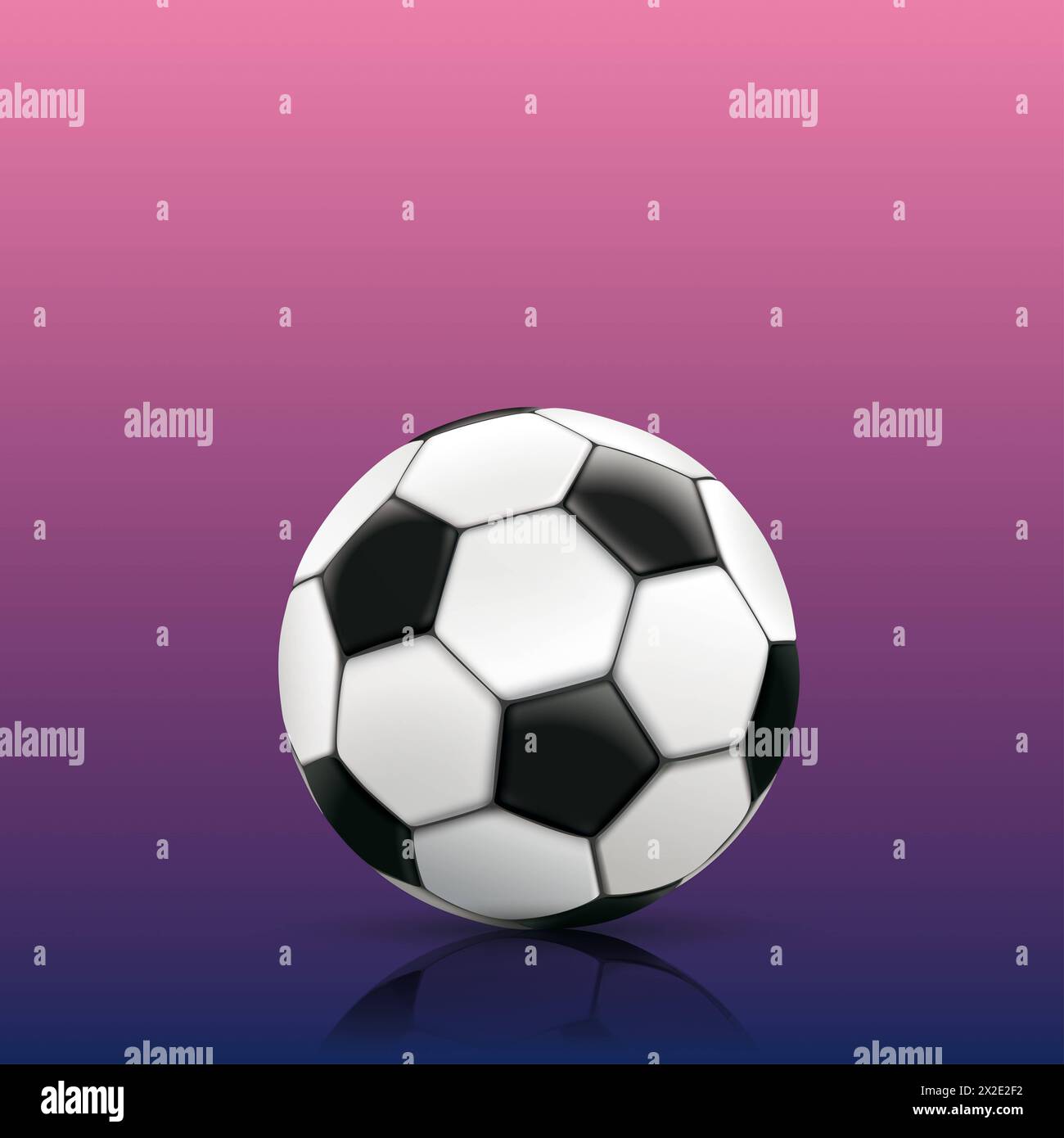 Football Confetti Pink Blue German Colors Classic football on the pink and blue background. Stock Photo