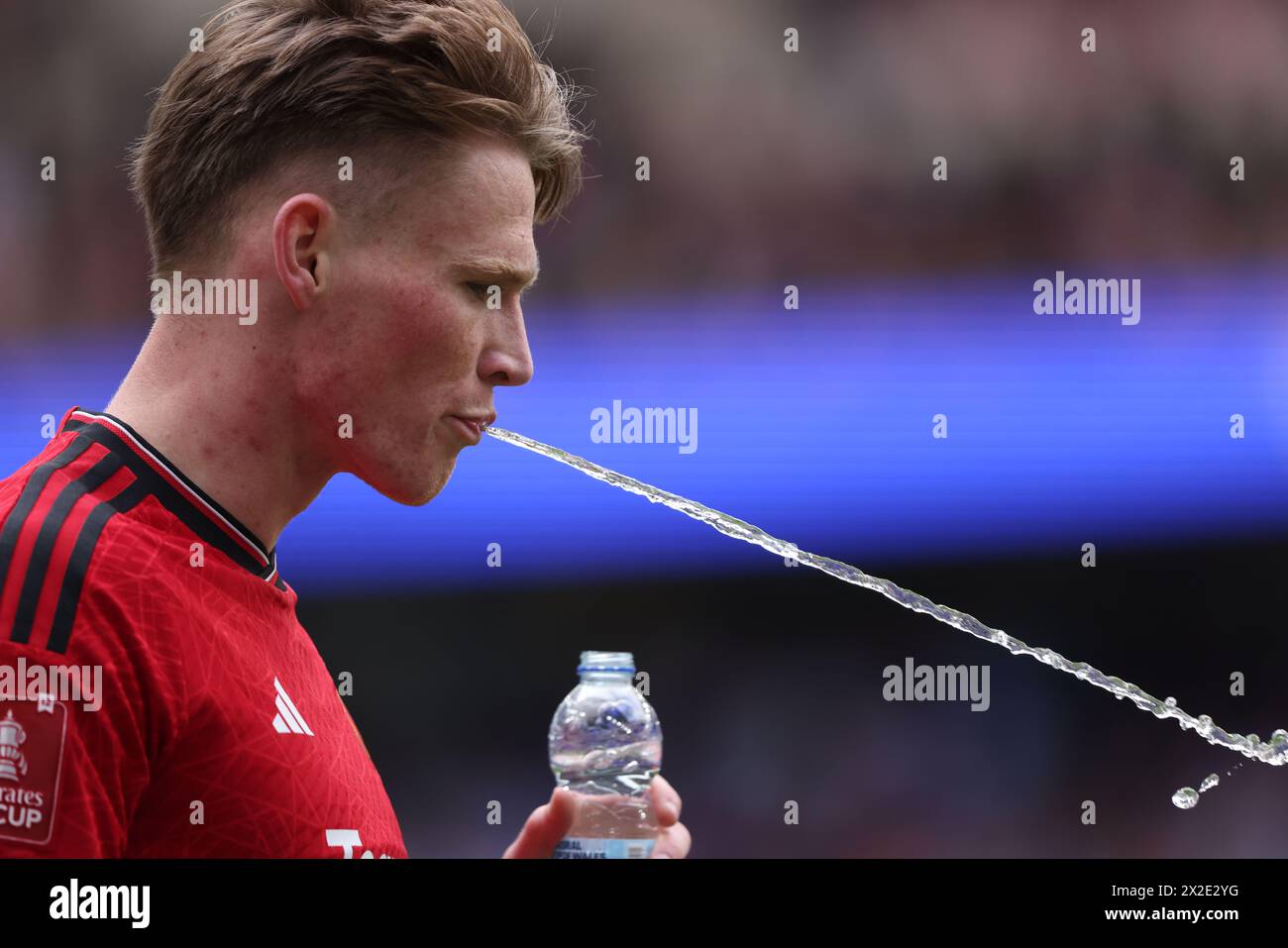 London, UK. 21st Apr, 2024. Scott McTominay (MU) at the Emirates FA Cup ...