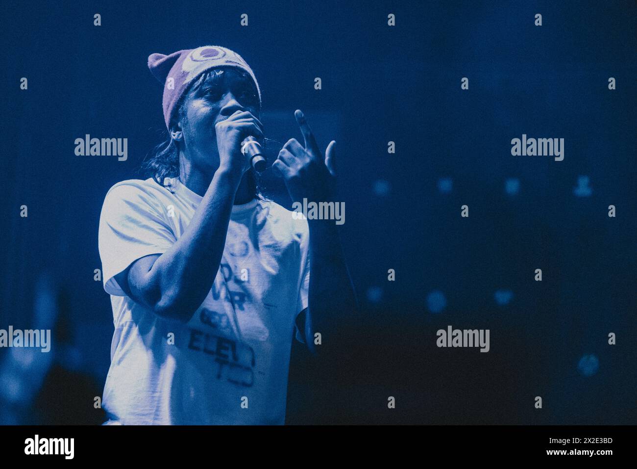 Copenhagen, Denmark. 21st Apr, 2024. The American rapper Lil Tracy performs a live concert at