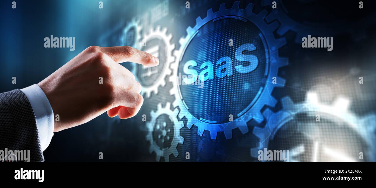 SaaS. Software as a service. Internet technology concept Stock Photo