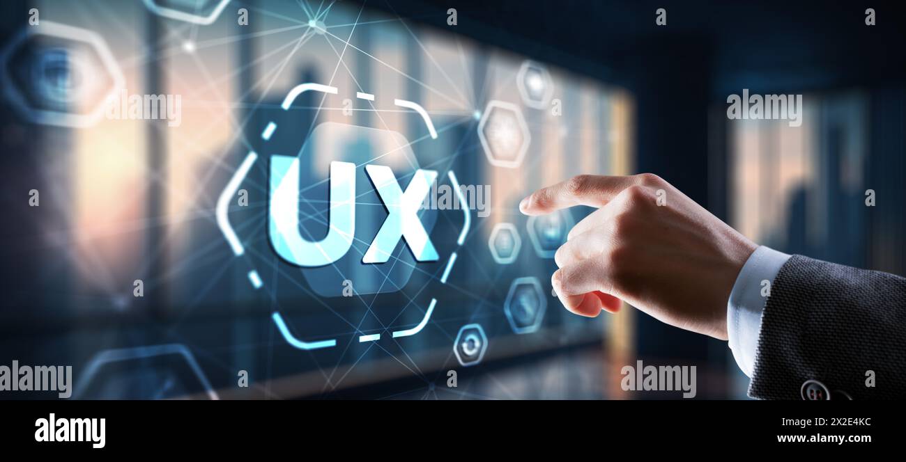 Mobile app user experience UX or app UX Stock Photo