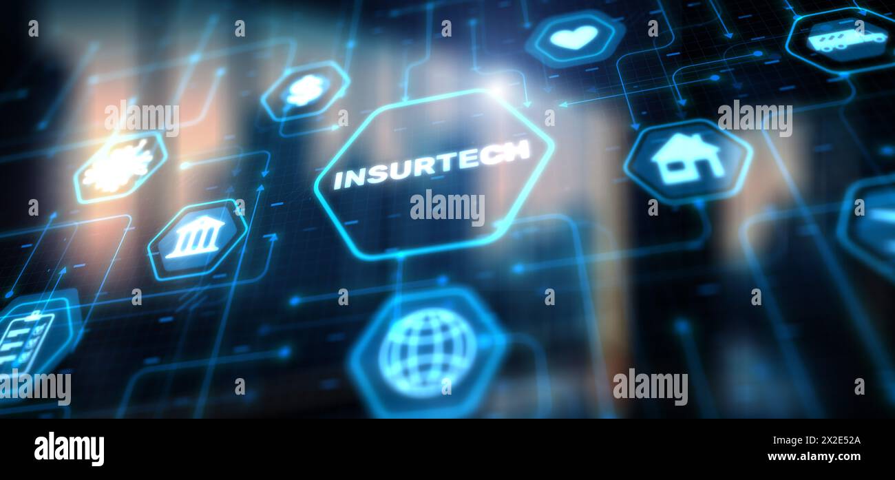Insurtech Abstract Insurance health family car money travel Insurtech concept on abstract ...
