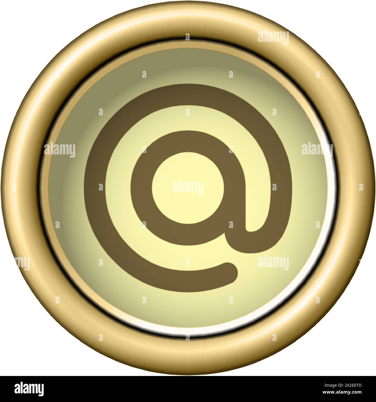 Commercial At Symbol on vintage golden typewriter button Stock Vector ...