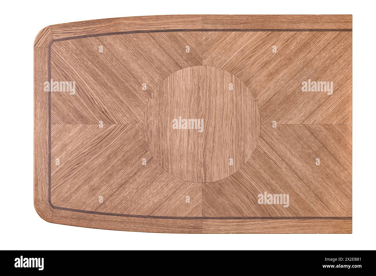 Wooden dining table top crafted from solid oak and oak veneer of