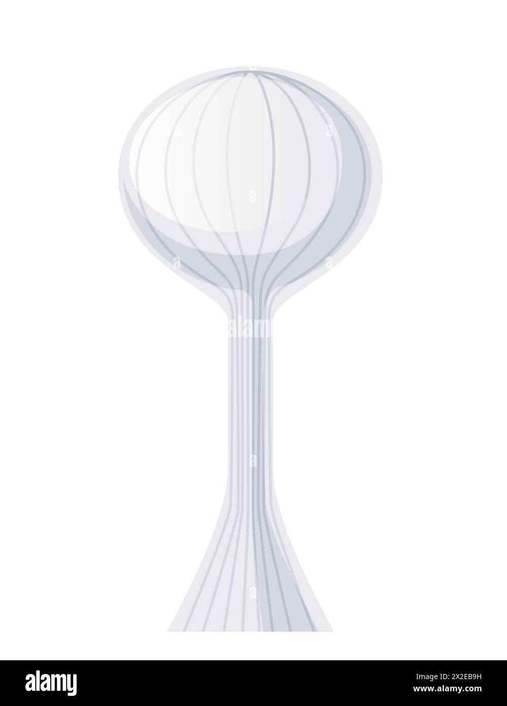 Metal water tower with oval water tank countryside water reservoir ...