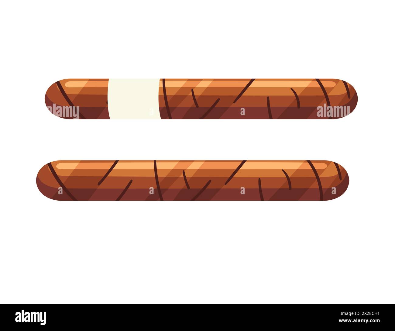 Big brown cigar vector illustration isolated on white background Stock