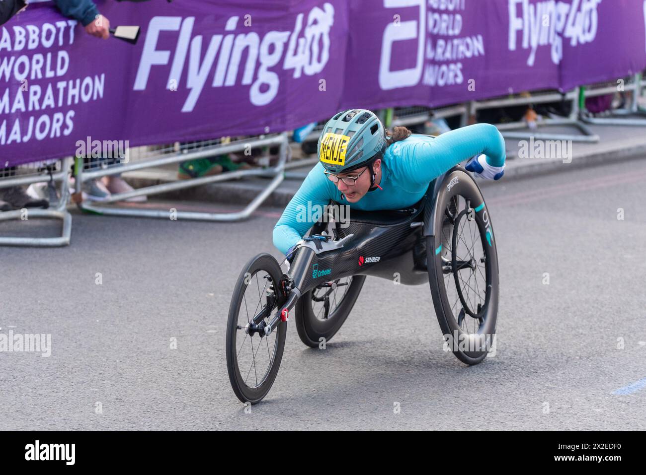 Merle Menje competing in the TCS London Marathon 2024 passing through
