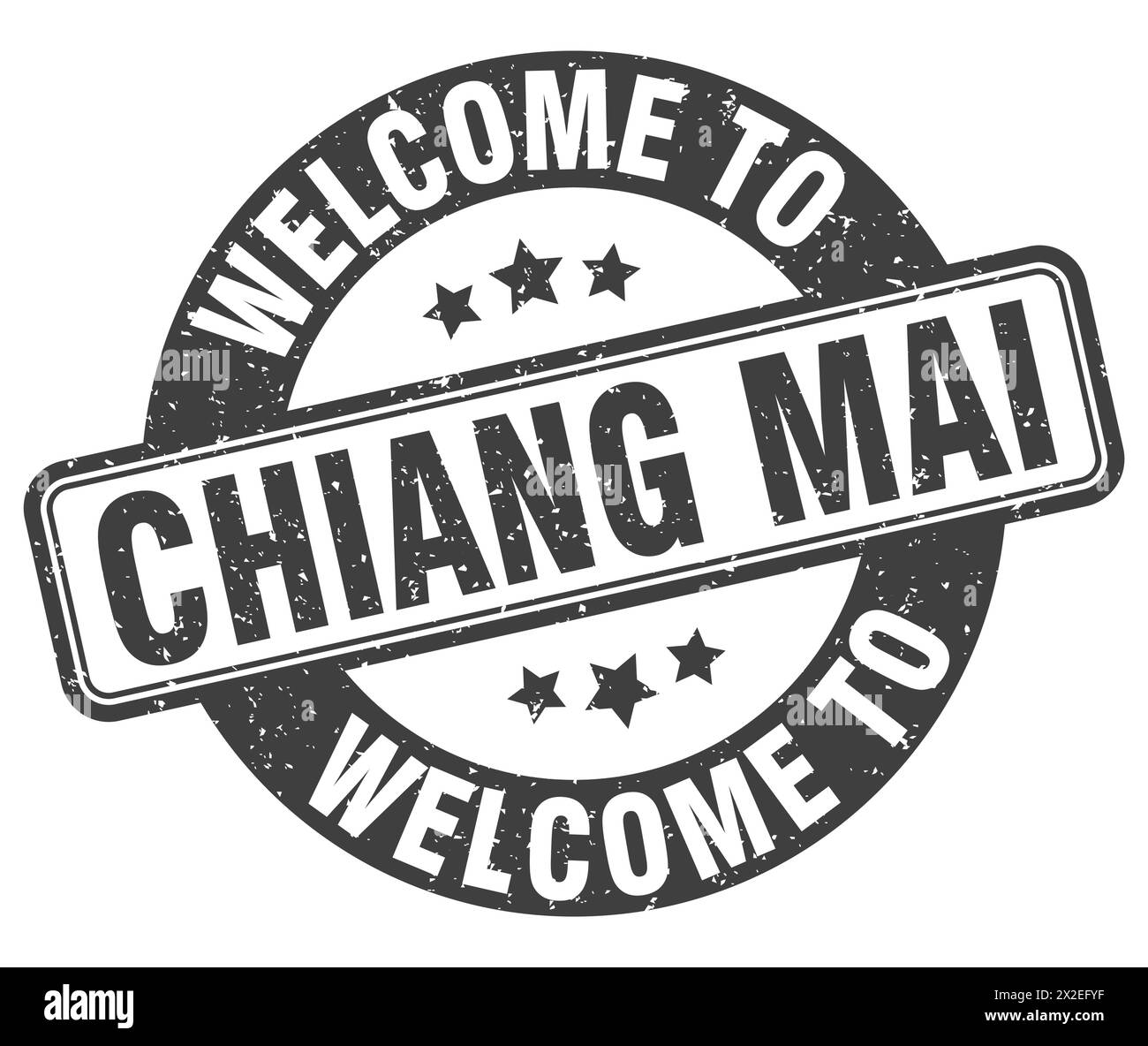 to Chiang mai stamp. Chiang mai round sign isolated on white