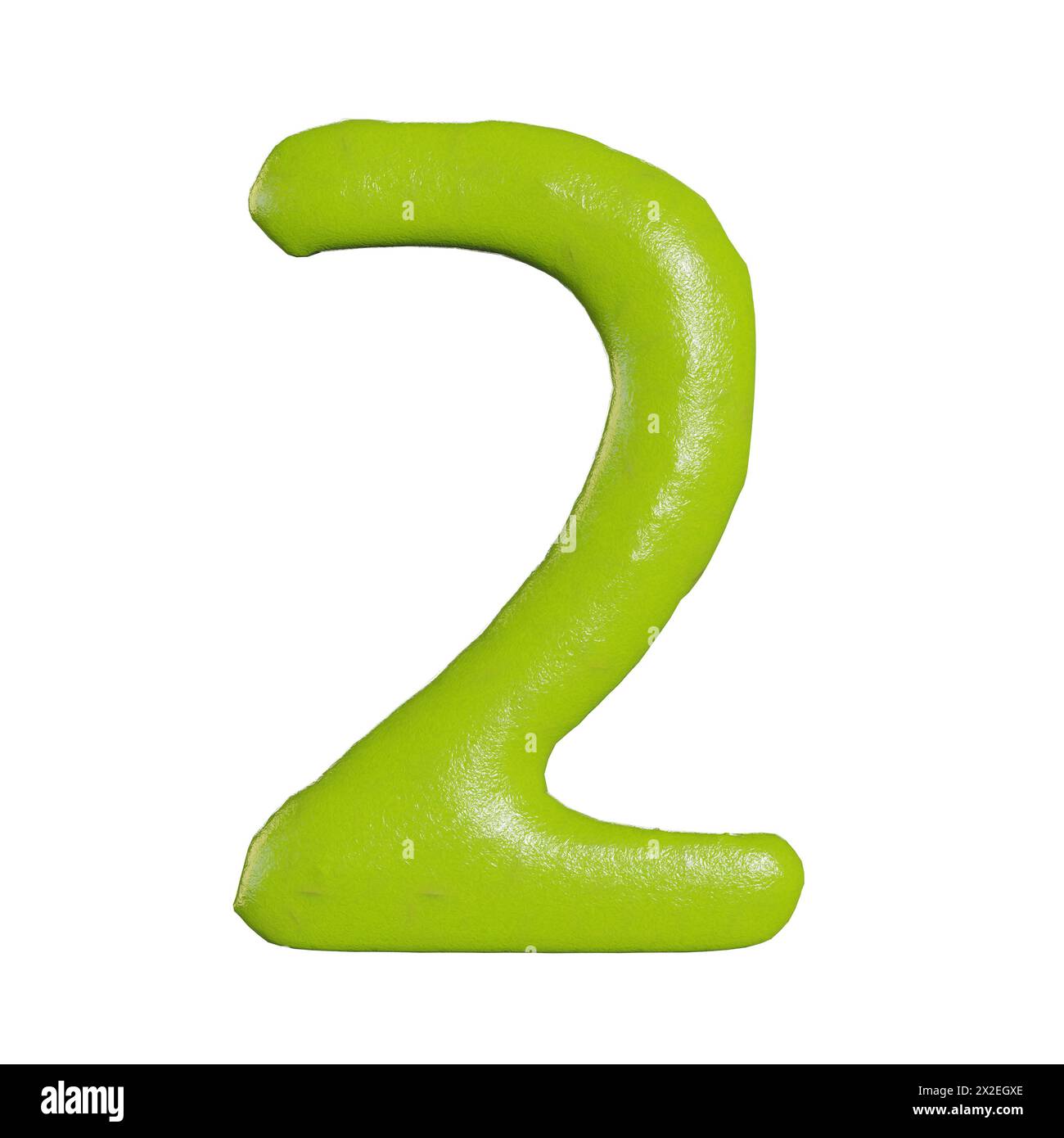 3d render of isolated wasabi numbers on white background Stock Photo
