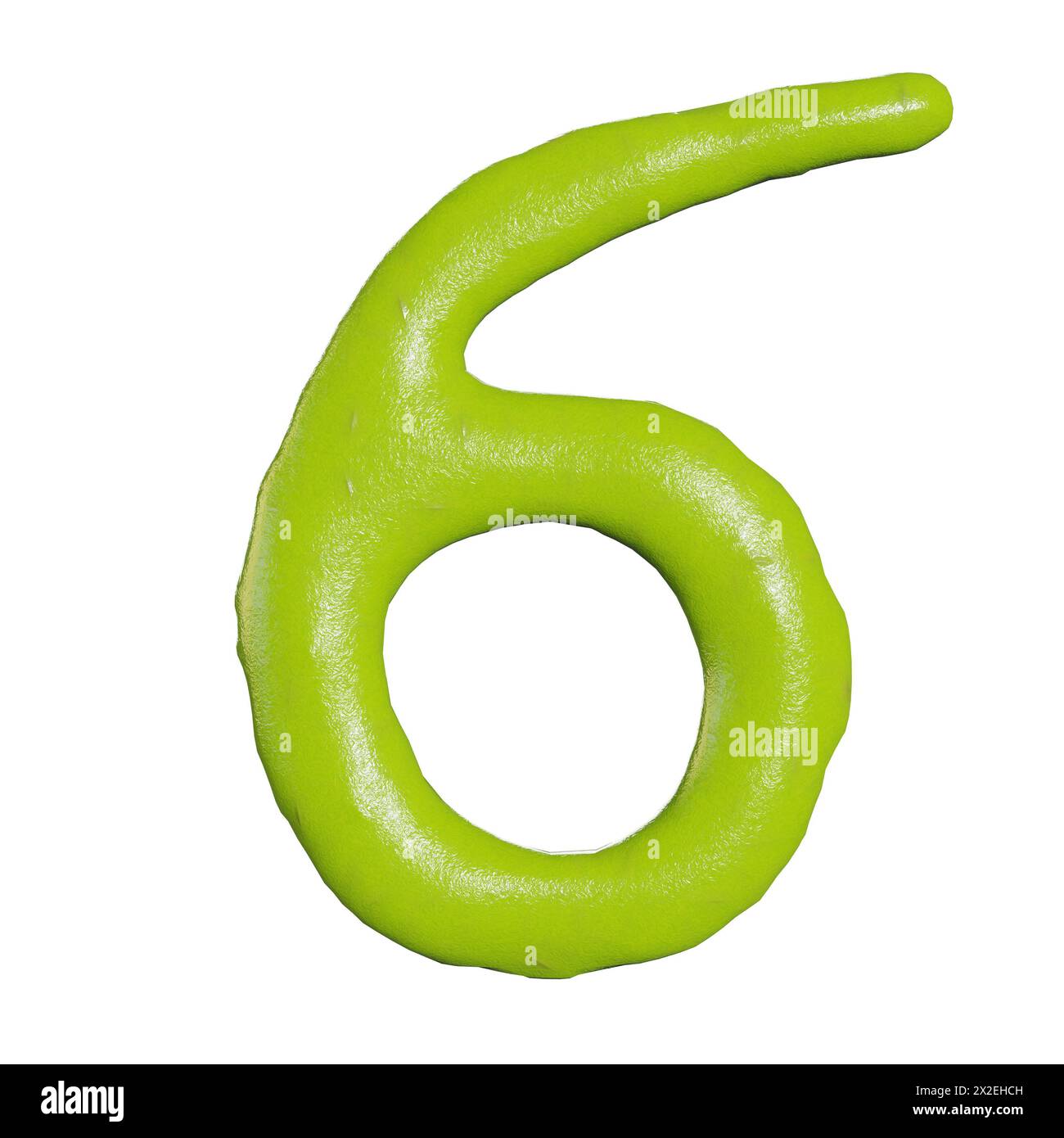 3d render of isolated wasabi numbers on white background Stock Photo