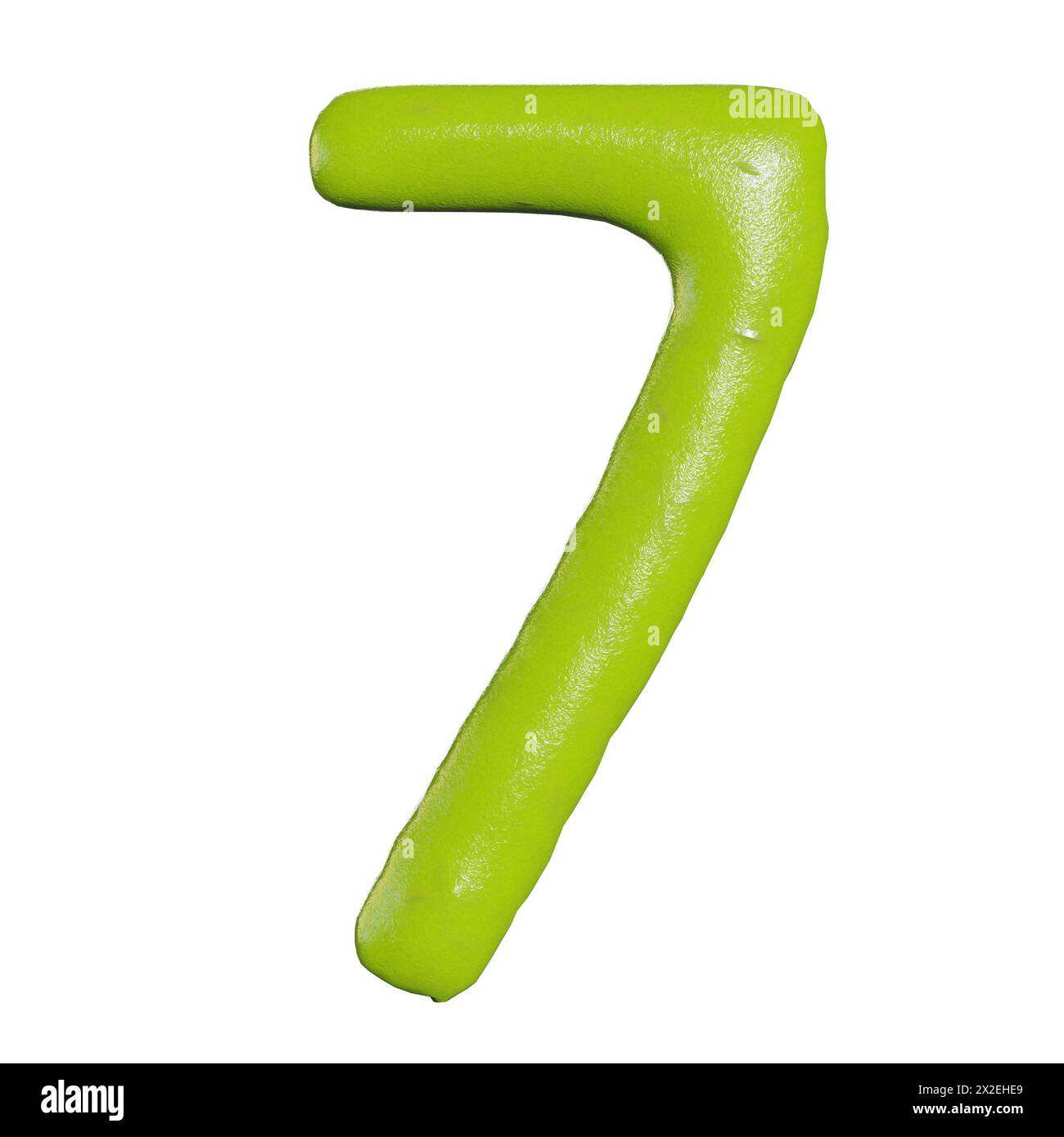 3d render of isolated wasabi numbers on white background Stock Photo