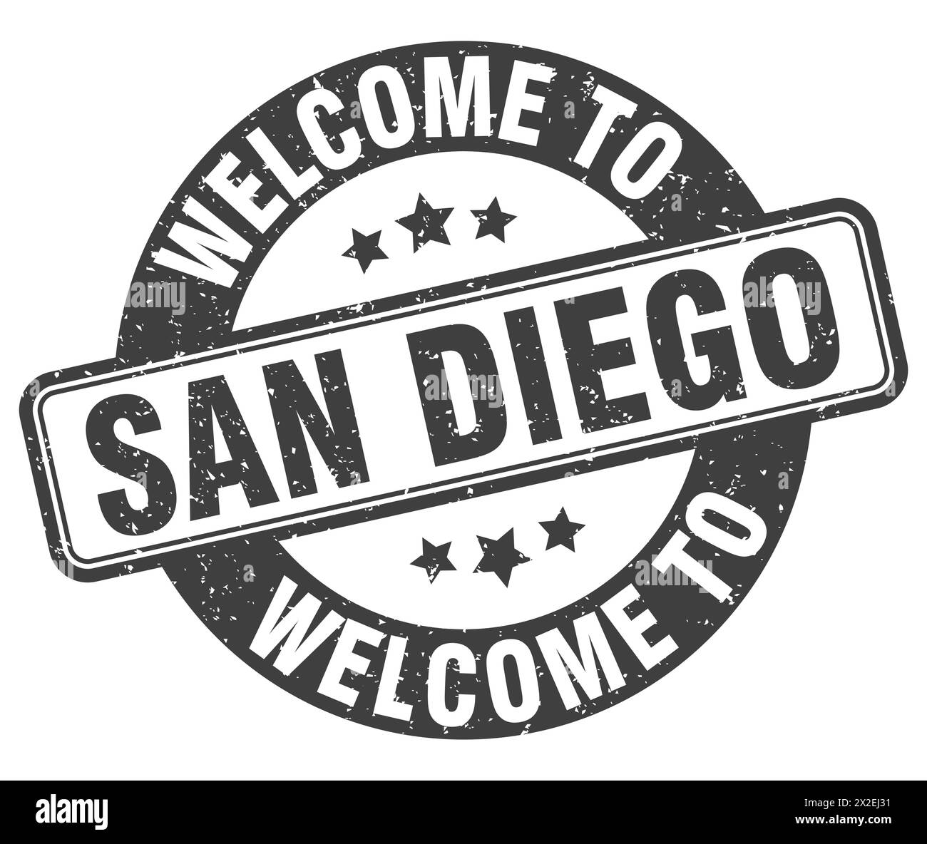 to San Diego stamp. San Diego round sign isolated on white