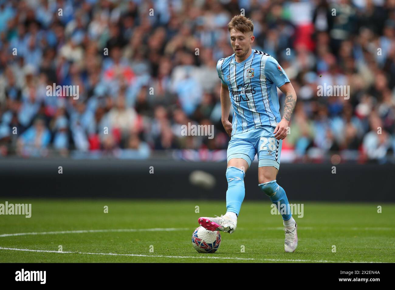 Josh Eccles of Coventry City - Coventry City v Manchester United, The Emirates FA Cup Semi Final, Wembley Stadium, London, UK - 21st April 2024 Stock Photo