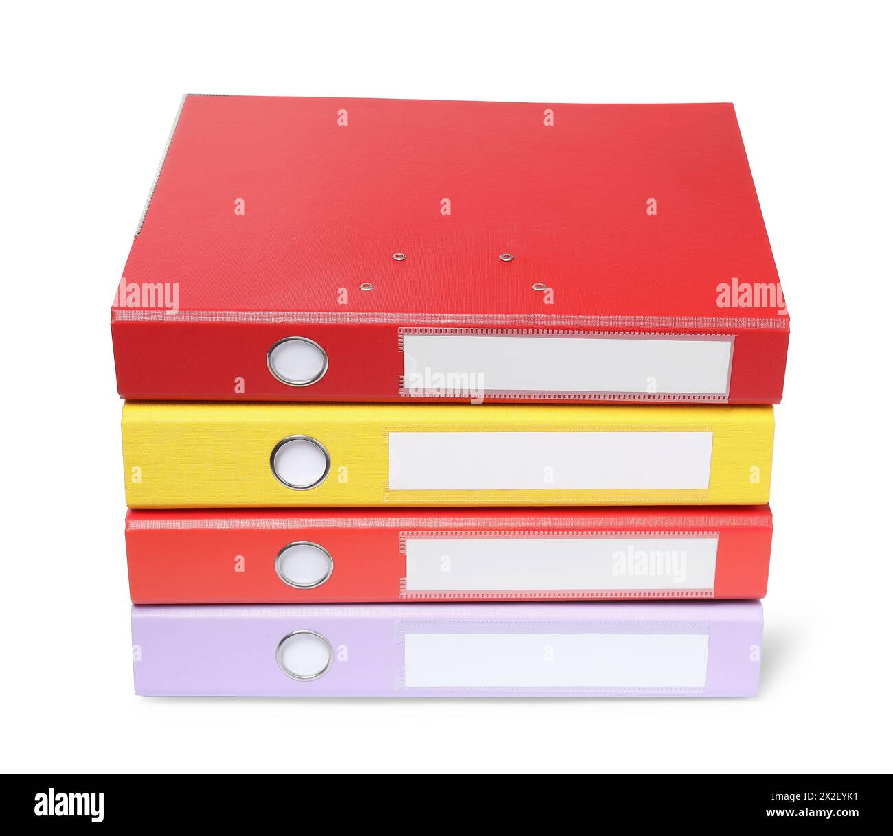 Many bright office folders isolated on