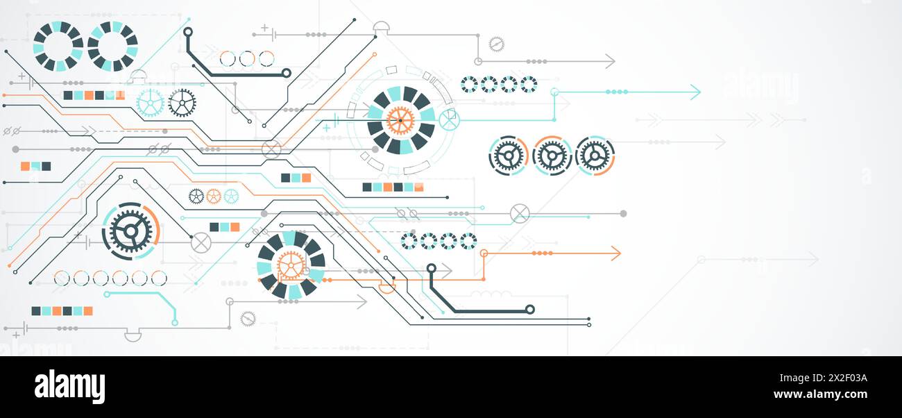 Abstract vector background on a technological theme. Stock Vector