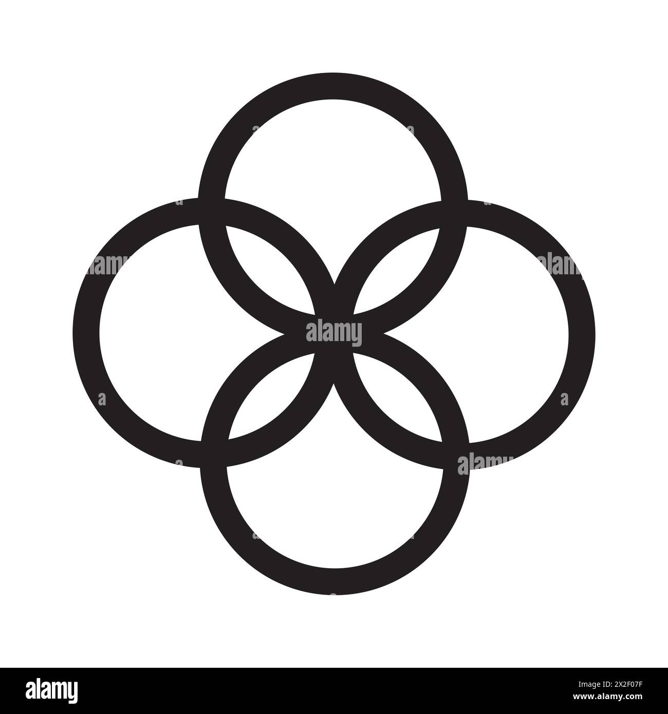 Interlocking circles design. Symmetrical harmony motif. Minimalistic ...