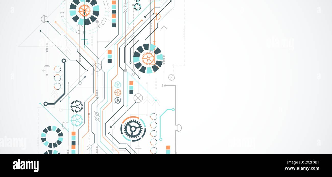 Abstract vector background on a technological theme. Stock Vector