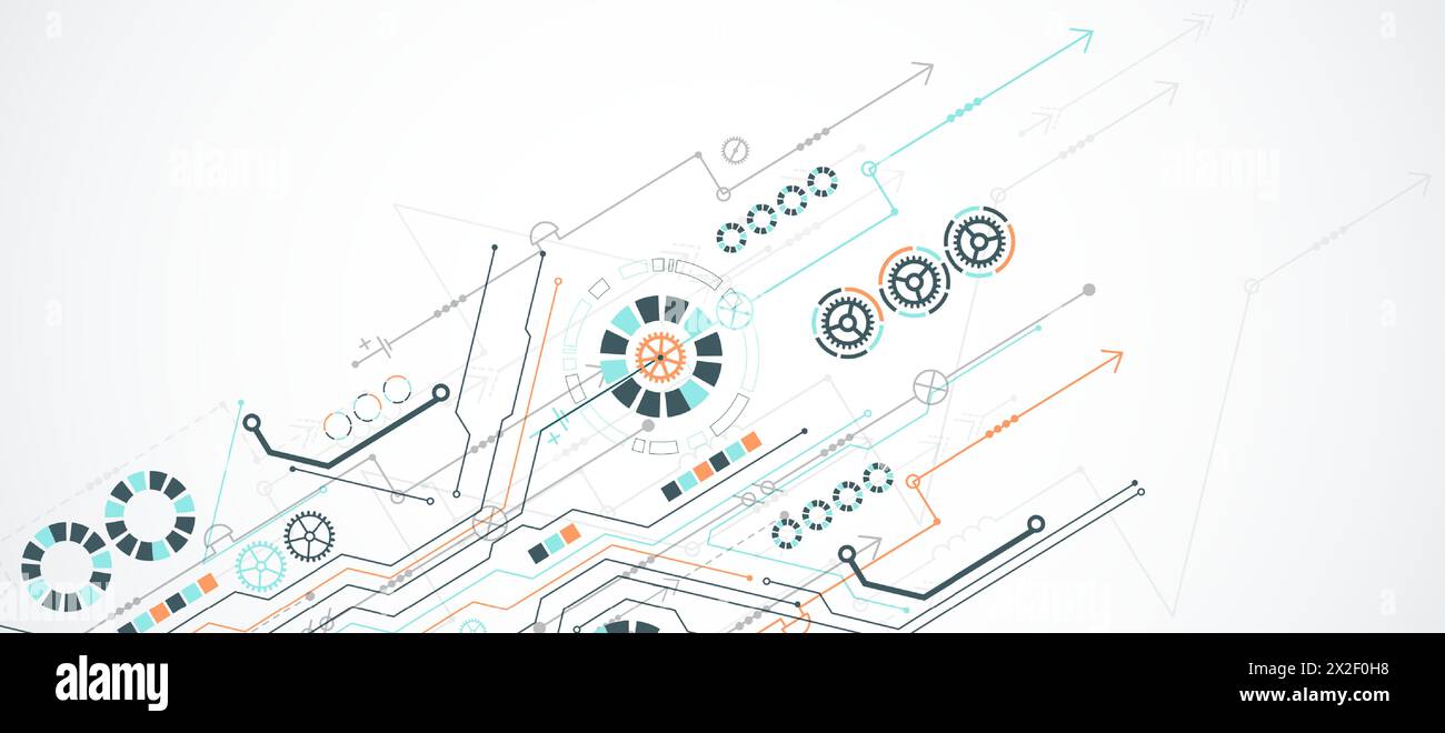 Abstract vector background on a technological theme. Stock Vector
