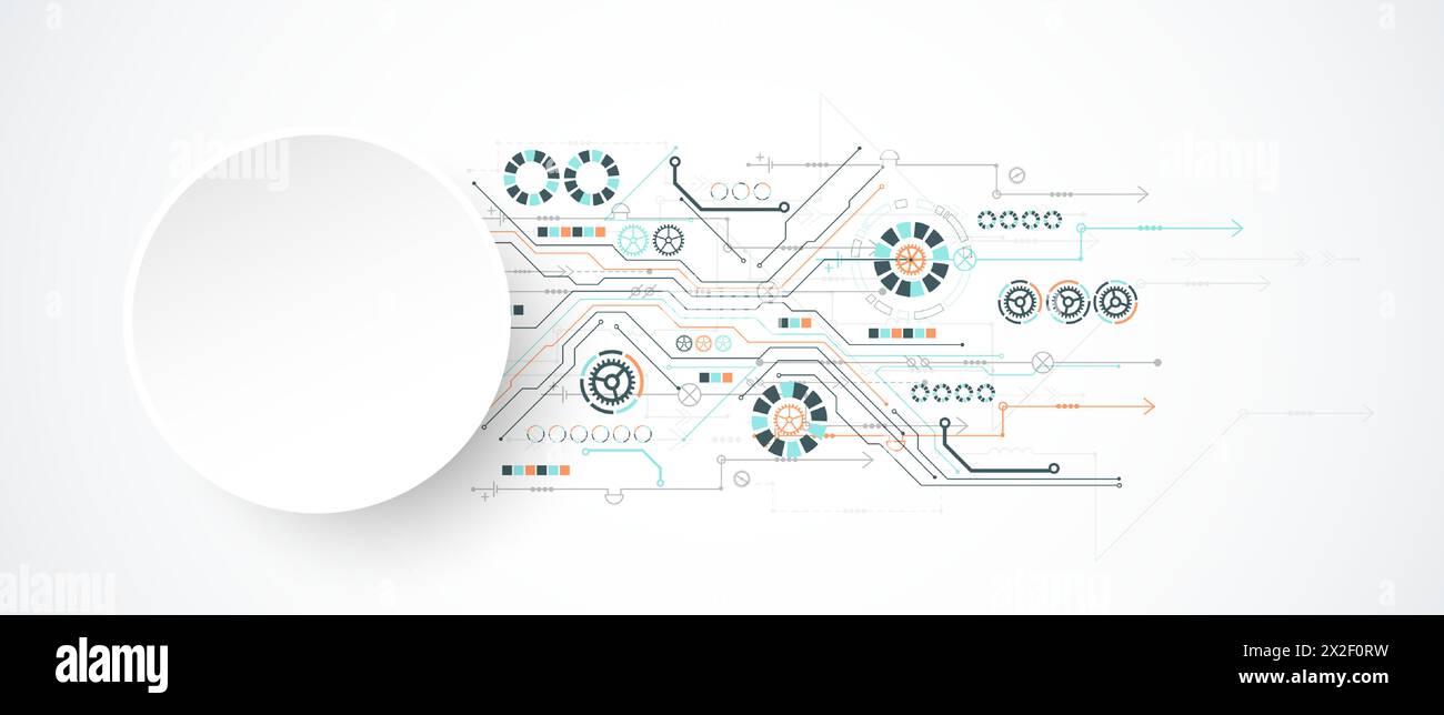 Abstract vector background on a technological theme. Stock Vector