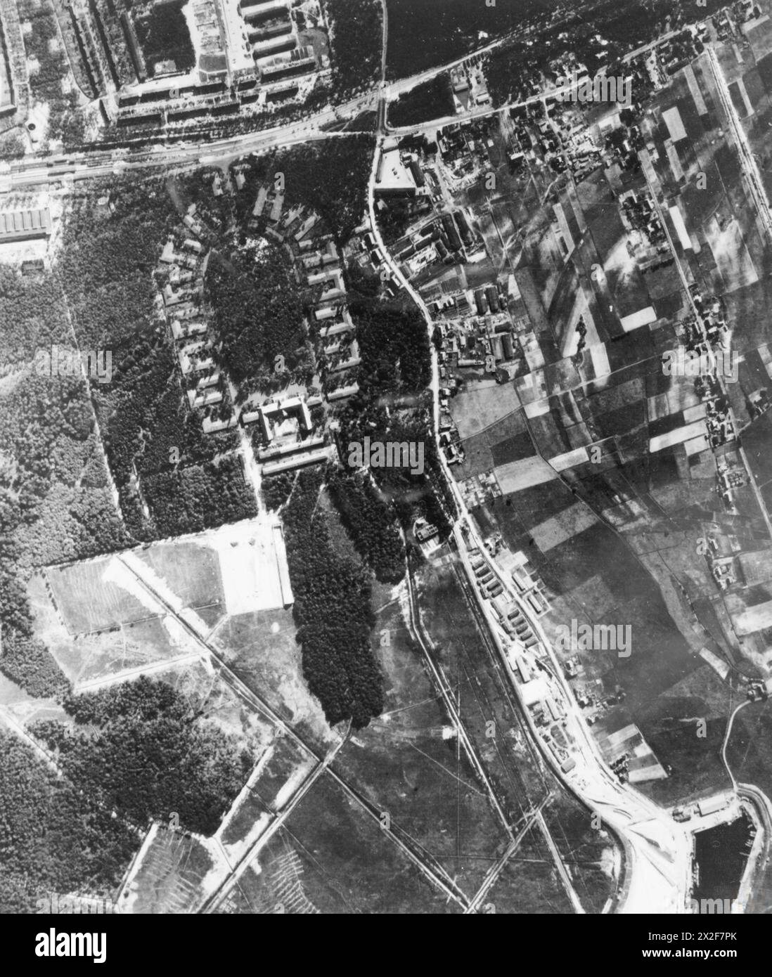 THE ROYAL AIR FORCE 1943 - 1944: AERIAL VIEWS OF V2 ROCKET SITES AT PEENEMUNDE - , Stock Photo