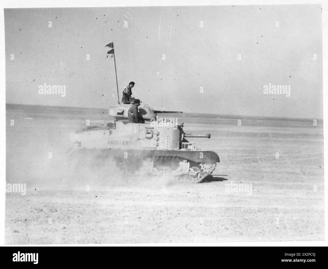 American 'General Grant' medium tanks moving at speed in the Western ...