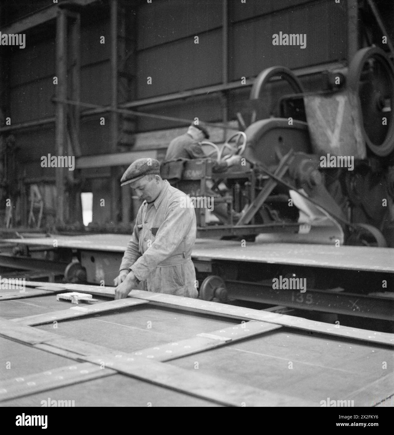 CECIL BEATON PHOTOGRAPHS: TYNESIDE SHIPYARDS, 1943 - In the foreground ...
