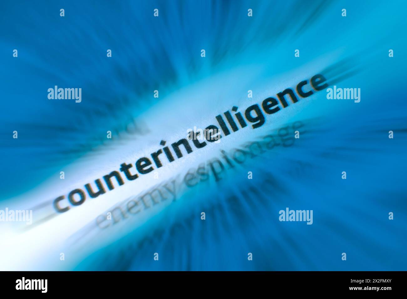 Counterintelligence or counterespionage is any activity aimed at protecting an agency's intelligence program from an enemy intelligence service. Stock Photo