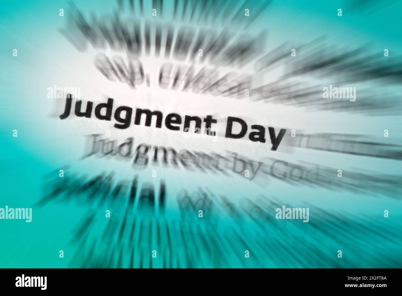 Judgment Day - the time of the Last Judgment; the end of the world. Stock Photo