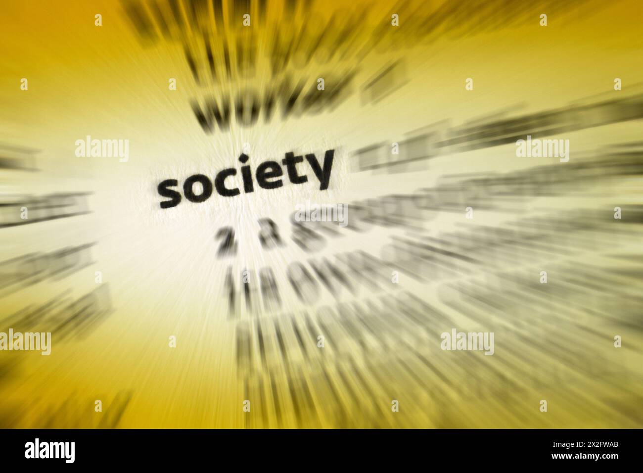 Society - the community of people living in a particular country or region and having shared customs, laws, and organizations. Stock Photo