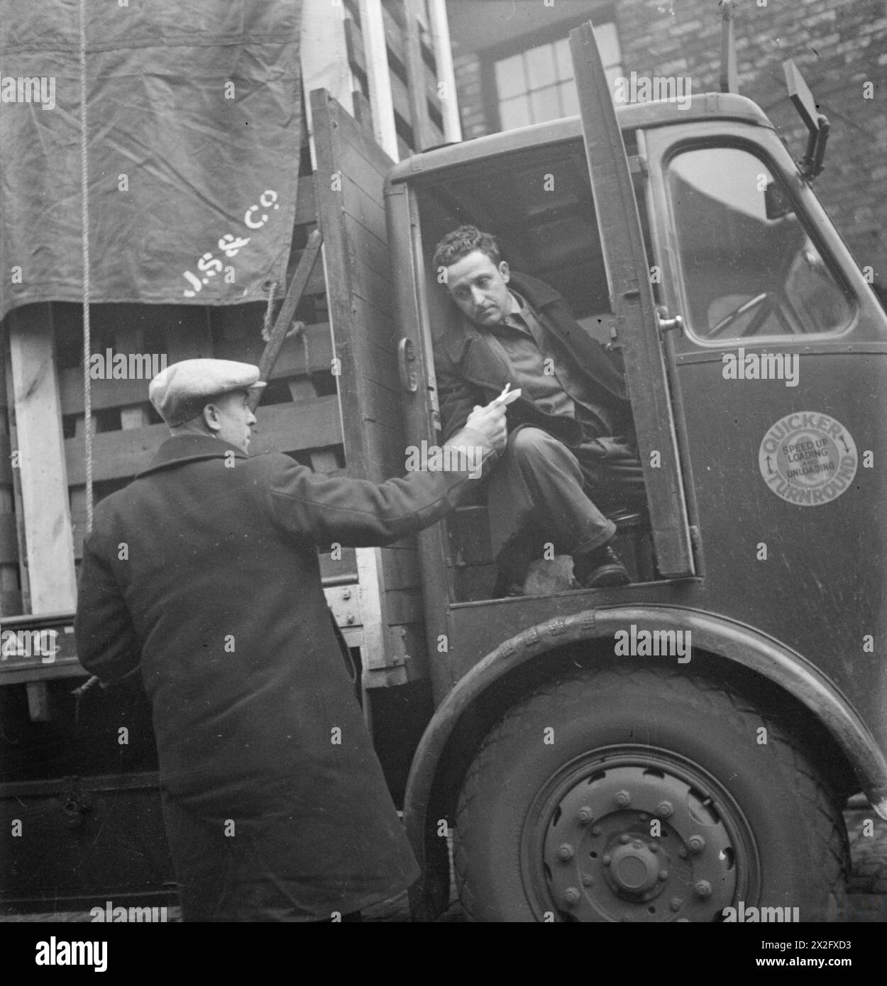Fred Horrod delivers cargo to Manchester depot from London in 1944 ...