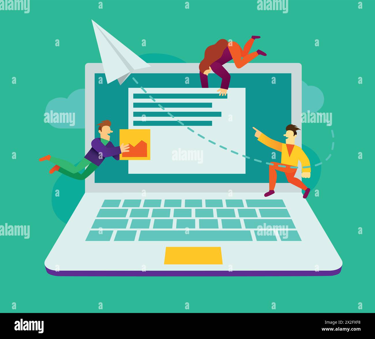 Creative teamwork. Group of small are building a business project on ...