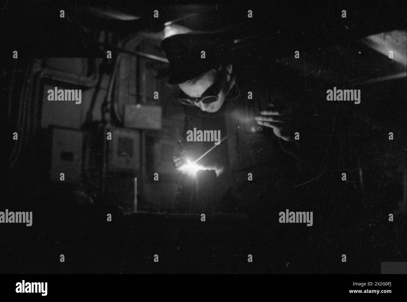 Image showcasing On board the destroyer depot ship HMS Tyne in September 1941, naval ...