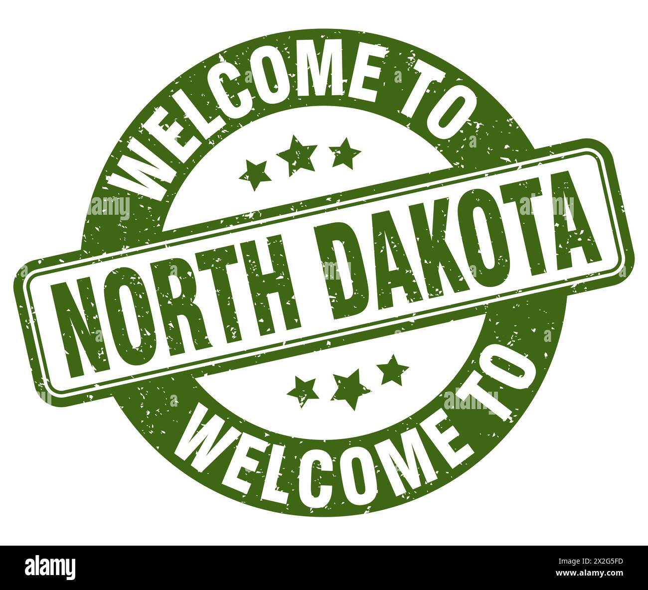 Welcome to North Dakota stamp. North Dakota round sign isolated on white background Stock Vector
