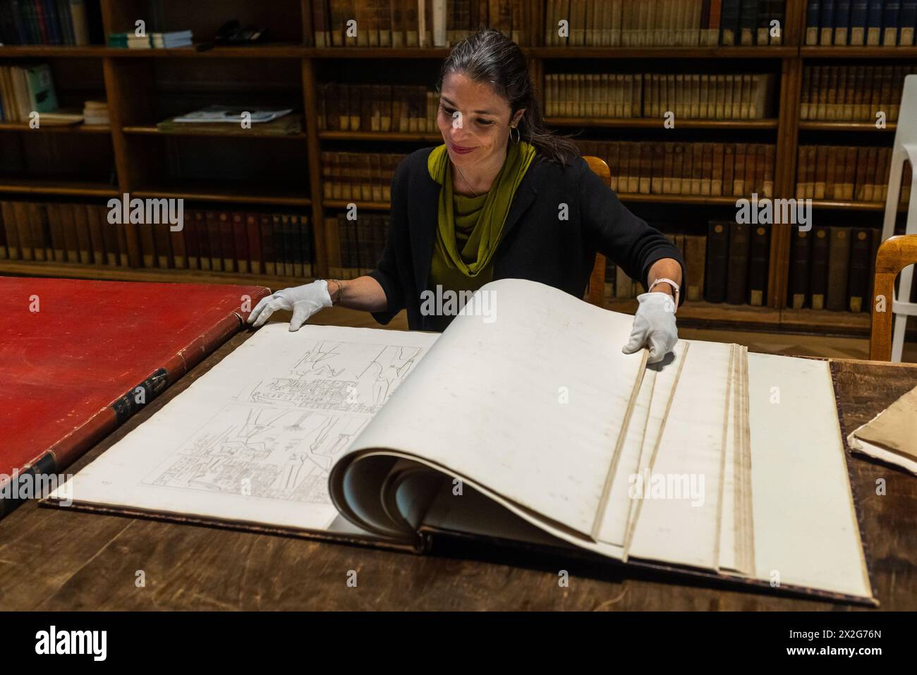 Elena Borgi, the Head of the Library and Historical Archive of the Academy of Sciences in Turin, is exhibiting original documents from the Drovetti collection and ''The Monuments of Egypt and Nubia'' by Ippolito Rosellini. The Turin Academy of Sciences is hosting a new exhibition, where they are displaying the original inventory documents of the Museum and the letters exchanged between key figures of Egyptology, such as Bernardino Drovetti, Jean-Francois Champollion, and Carlo Vidua, during the acquisition of the artifacts. The Egyptian Museum of Turin is presenting a new temporary exhibition Stock Photo
