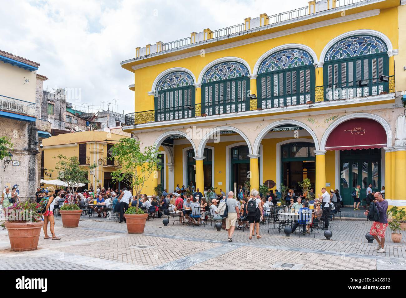 Plaza Vieja in Old Havana, Cuba Stock Photo