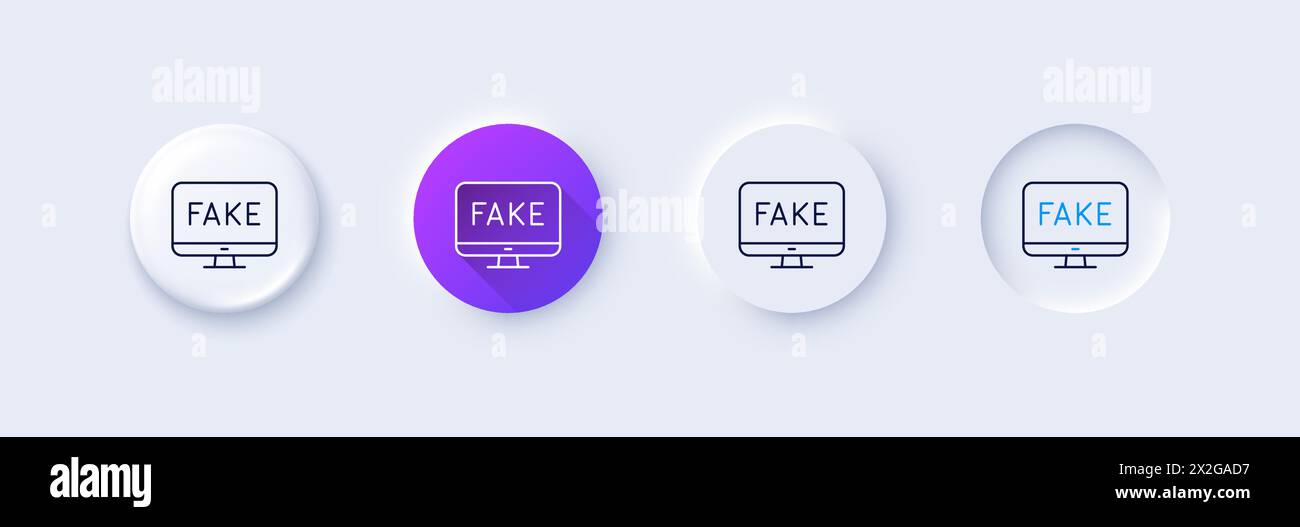 Fake news line icon. Propaganda conspiracy tv sign. Line icons. Vector ...