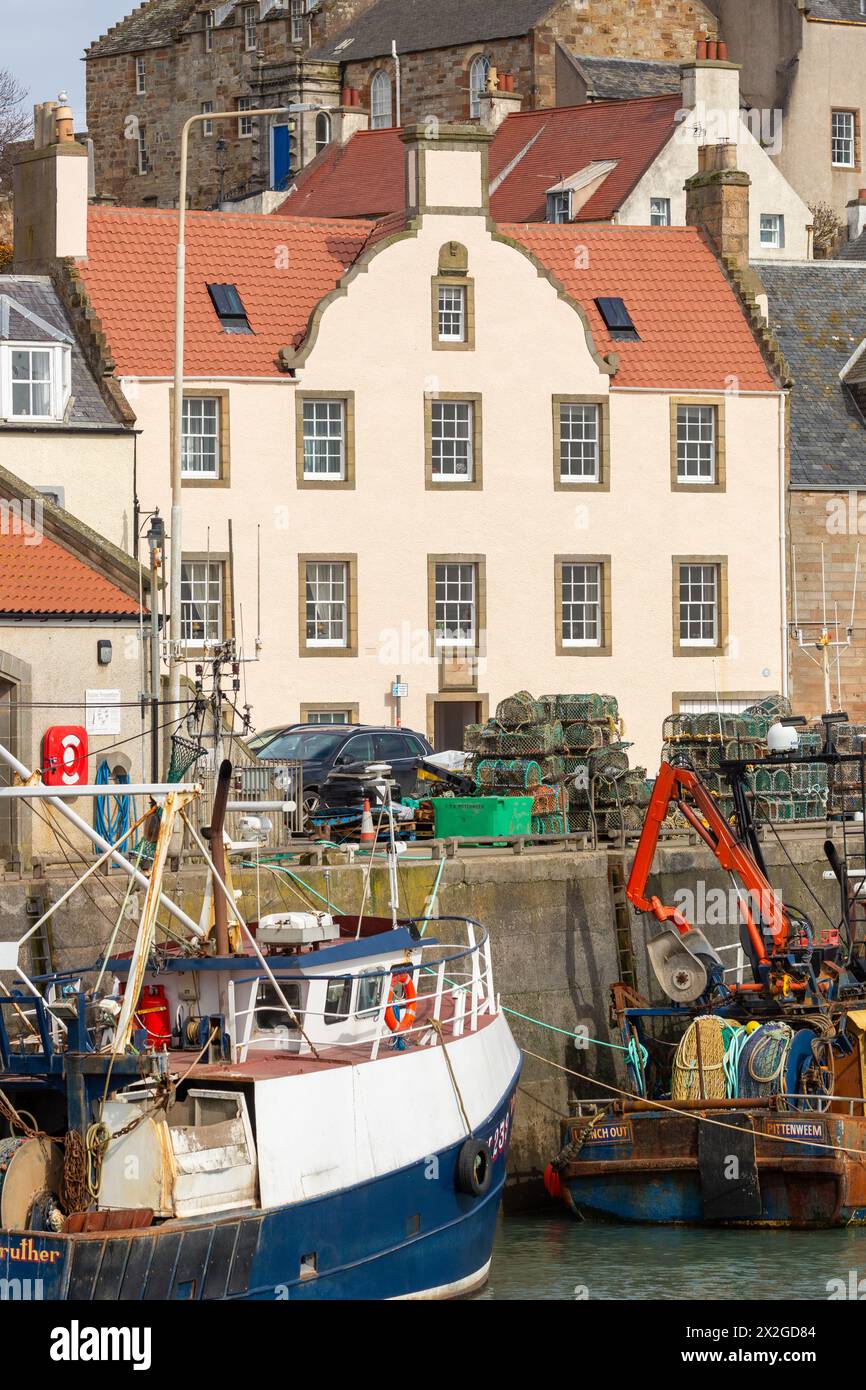 Fishing boats in Pittenweem Harbour, Fife, Scotland Stock Photo