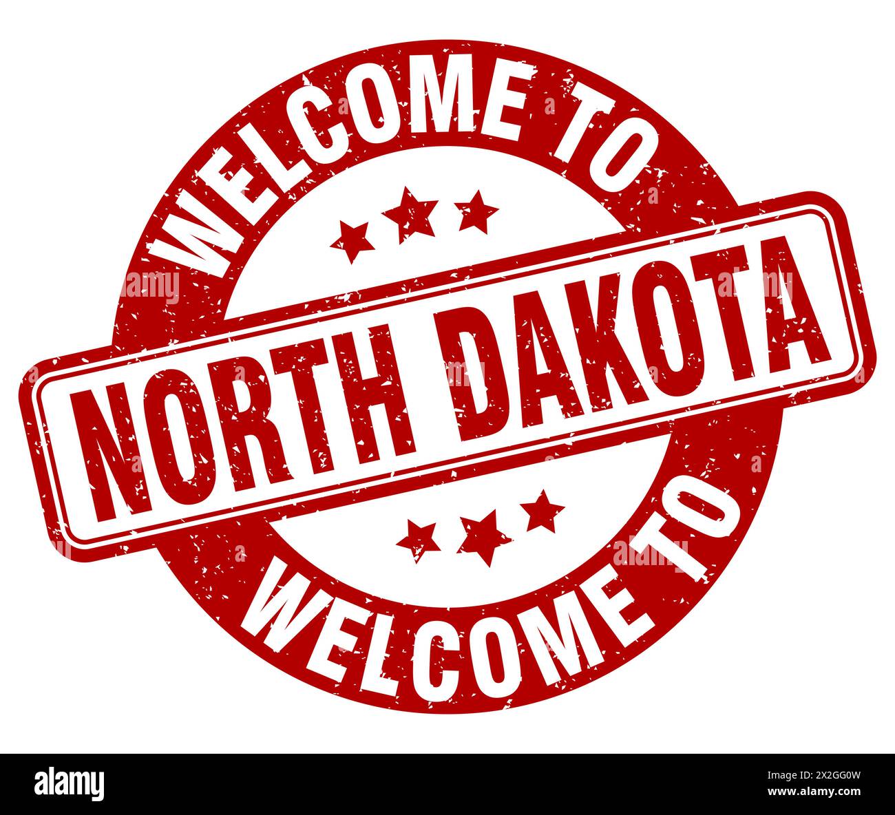 Welcome to North Dakota stamp. North Dakota round sign isolated on white background Stock Vector