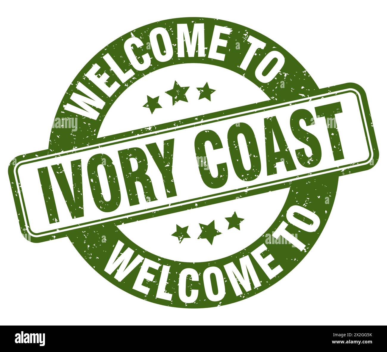 Welcome to Ivory Coast stamp. Ivory Coast round sign isolated on white ...