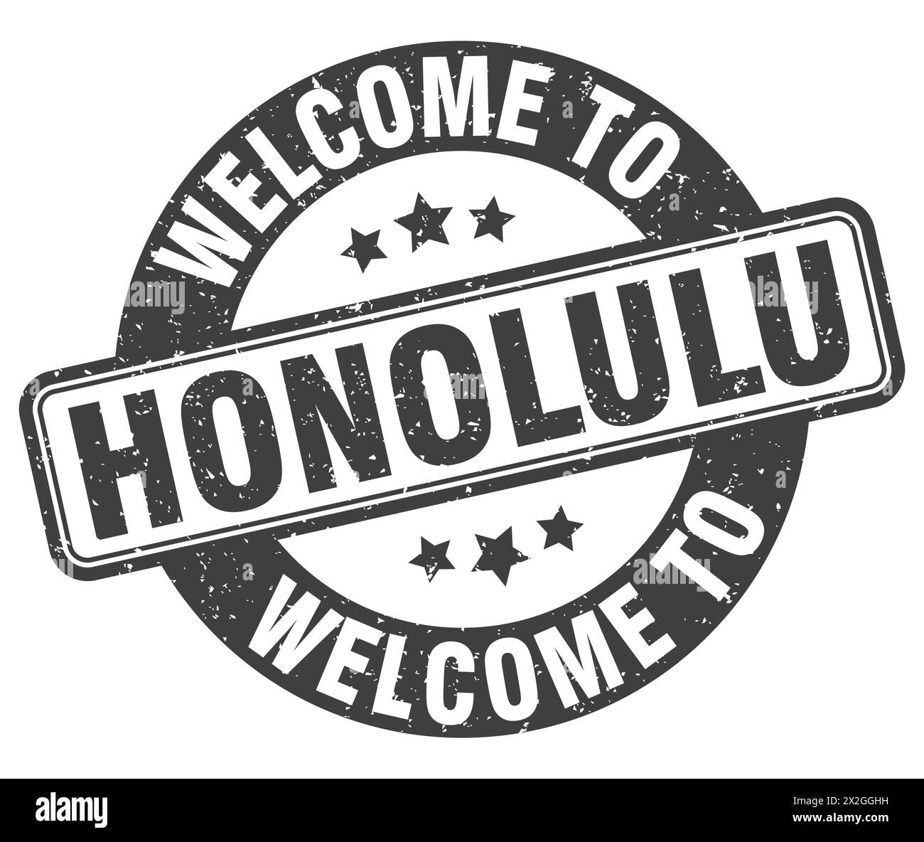 Welcome to Honolulu stamp. Honolulu round sign isolated on white background Stock Vector